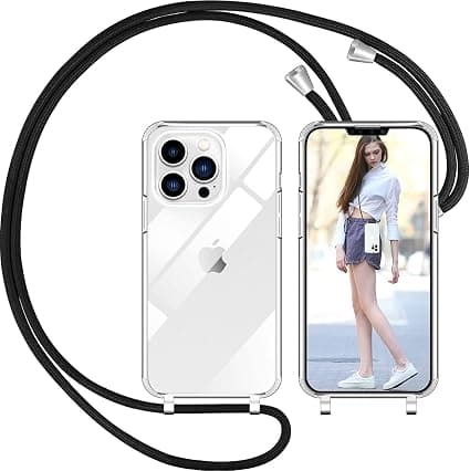 Nupcknn Halsbandsskal för iPhone 13 Pro, Transparent Skal