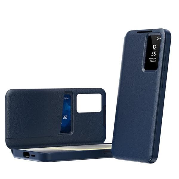 Case for Samsung Galaxy S26, Smart Window with Card Slot (Royal Blue)
