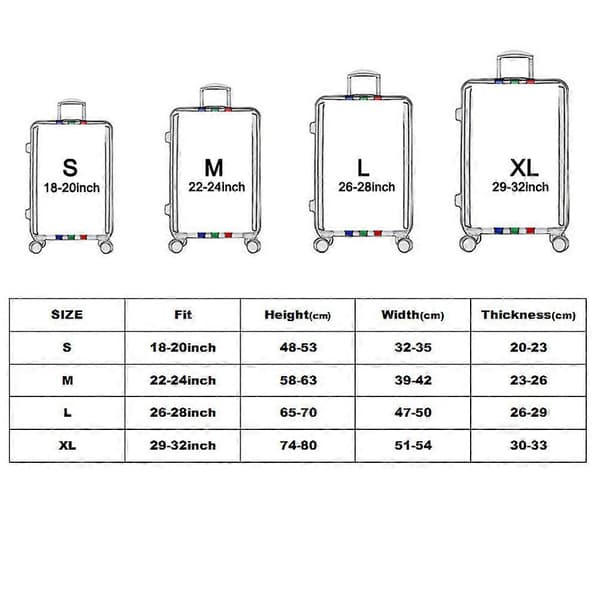 M Size Luggage Cover for 22-24 Inch Suitcases Dustproof and Scratch Protection 1-pack