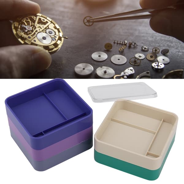 5-Layer Watch Parts Storage Box, Watch Tools for Screw Components, Movements, Hardware Parts (Square)