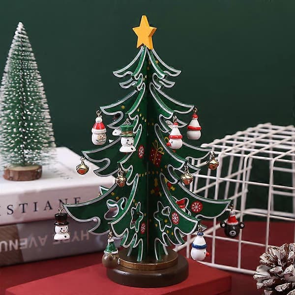 Julepynt Julepynt DIY-dekorasjoner tre-sceneoppsett grønn24CM