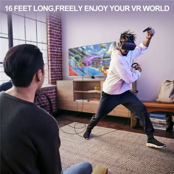 Linkkabel - VR-kabel kompatibel med Oculus Quest 2 Mørkegrå 5 m
