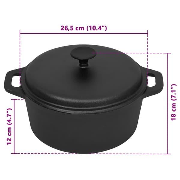 vidaXL Pata Ø26,5 cm valurautaa Svart black