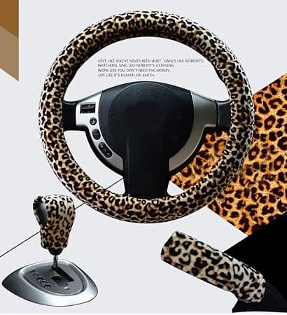 3 i 1 Myk Leopard Rattmuffe Håndbremsehåndtak Beskyttelse S