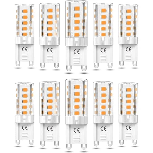 10-pack dimbara G9 LED-lampor 5W, varmvit 3000K, halogenersättning
