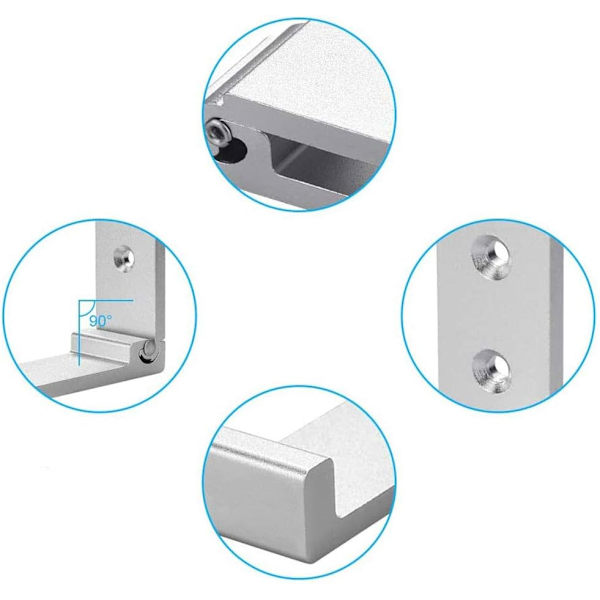 Wall Mounted Aluminum Alloy Hook 90° Foldable Coat Hooks with Screw