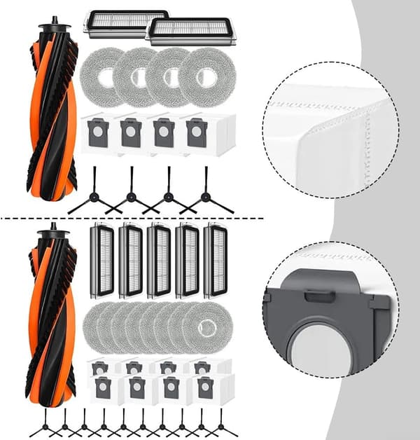 Cecotec Conga X70 Tilbehørssæt Robotstøvsugerposer Moppe Side Til til Støvsugerfiltre Klude Nonwoven Vaskbar Rengøringsydelse(B) størrelse:b