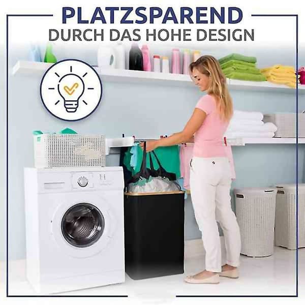 Tvättkorg, Tvättkorg med lock - För badrum och sovrum, Svart - RWLaundry Basket
