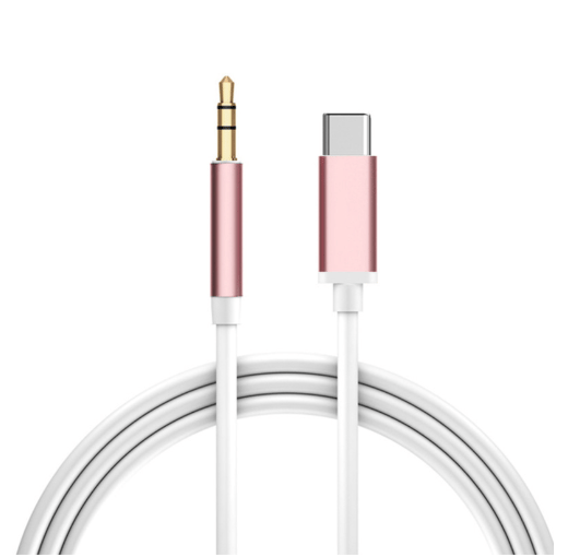 1m USB-C til AUX 3.5mm Kabeladapter Bil rosa pink
