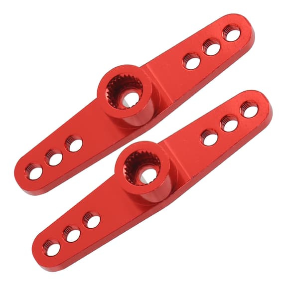 2 stk. 25T aluminiumslegering CNC RC styreservoarm universal pasform til 1/10 RC bil rød