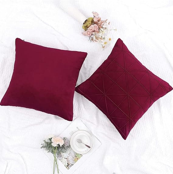 Velvet Pillows 18x18 - Decorative Pillowcases with Cross Pattern