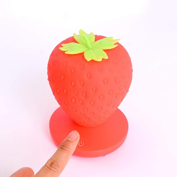 Strawberry Night Light, Cute Silicone Strawberry Lamp, LED Cute