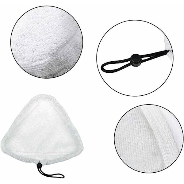 4 stk mikrofiber dampmoppputer, damprengjøringsputer, vaskbare tøyerstatningsputer, dampmopphode for rengjøring av laminat, fliser, marmor (hvit)