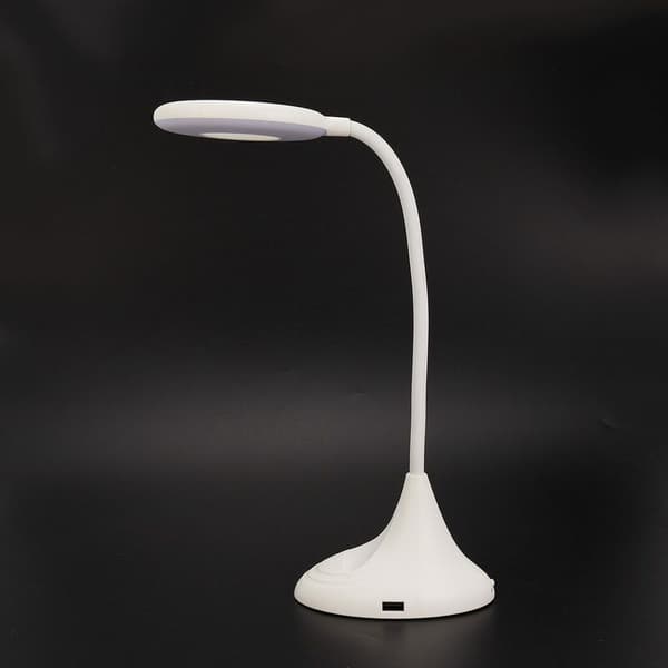 LED-bordlampe Øyebeskyttelse Skrivebordslampe Trykkbryter Dimmer Litiumbatteri USB-lading Bordlampe Hvit