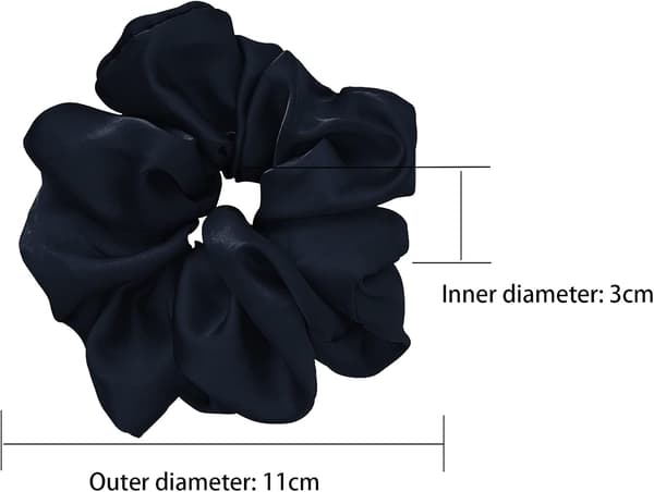 Dybe blå silkehårscrunchies, farverige elastiske hårscrunchies,