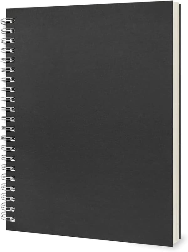 A5 Spiral Notebook Set of 5 Lined Notebooks 120 Pages Soft Cover Black