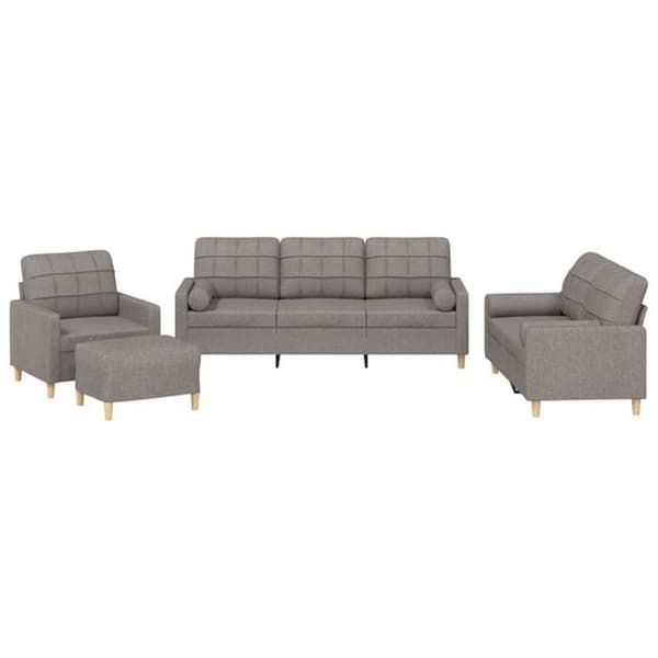 Maison Exclusive - Sæt af 4 sofaer med taupe stofpuder