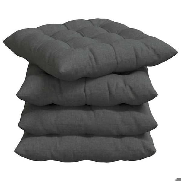 Sittkuddar - EXKLUSIVT HEM - Set om 4 - Mörkgrå - 40 x 40 x 6 cm - Polyesterfyllning Mörkgrå