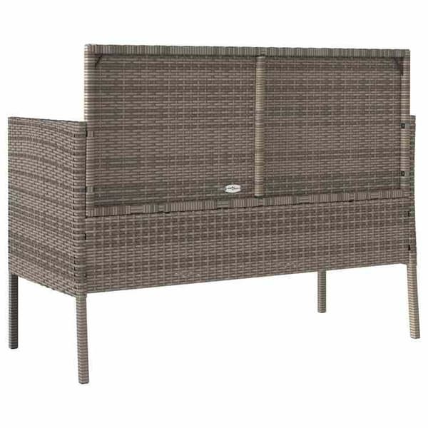 Maison Exclusive - Bänk för trädgård med grå kuddar i flätad resin Grå