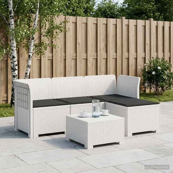 Havemøbel - EKSKLUSIV HUS - 4 pladser - Polypropylen (poly rattan) - UV-bestandig - Hvid Vit