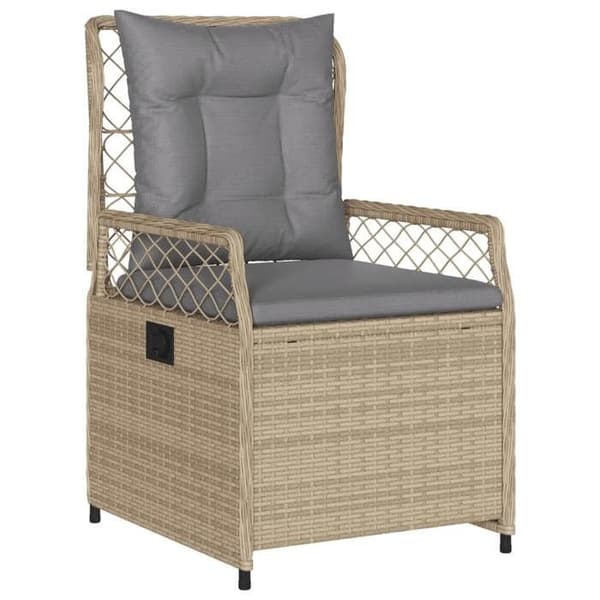 Maison Exclusive - Puutarhakalusteryhmä tyynyillä 5 kpl Beige polyrottinki