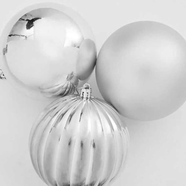 Maison Exclusive - Set med XL Julkulor 9 st Silver Diam. 15 cm Silver