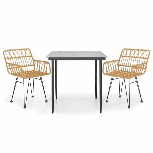 Maison Exclusive - Trädgårdsset 3 delar i flätad resin