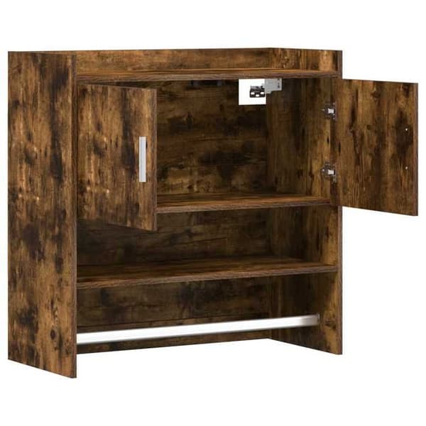 Maison Exclusive - Væghylde Montering væg Røget eg 80 x 36 x 80 cm