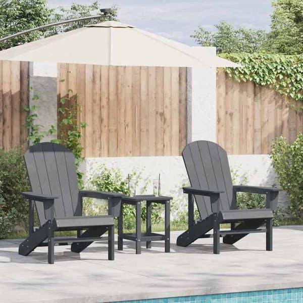 Maison Exclusive - Have stol 3 stk Lys grå Polyethylen Ljusgrått