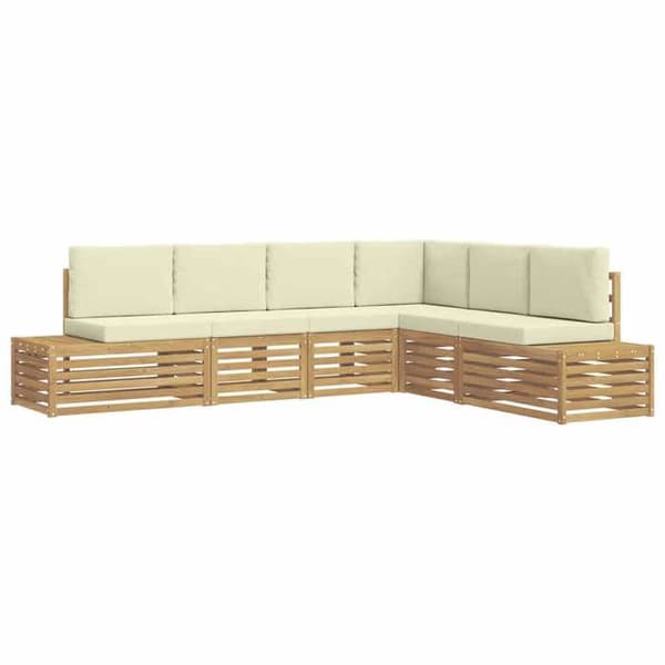 Maison Exclusive - 6-delars utomhussoffset i polyester vit