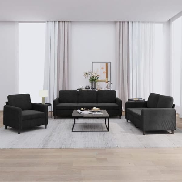 Maison Exclusive - 3 kpl:n musta samettisohvasetti