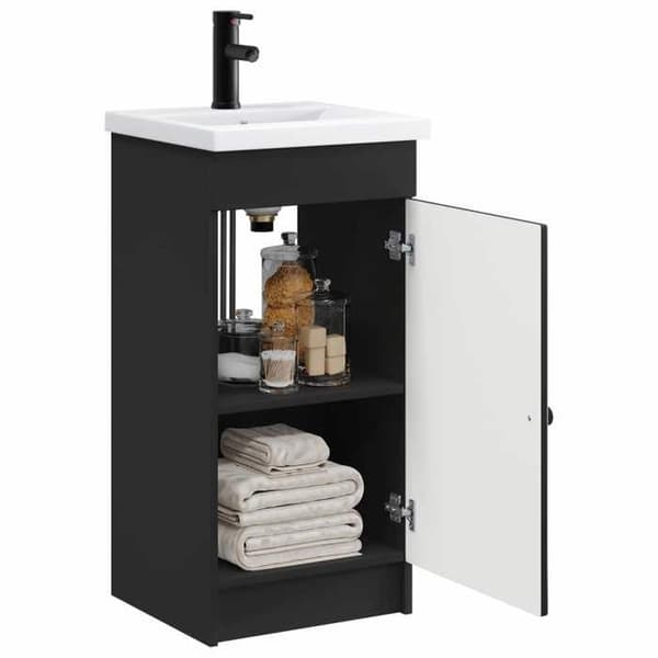 Maison Exclusive - Badeværelsesmøbel med sort vask 42 x 40 x 84,5 cm