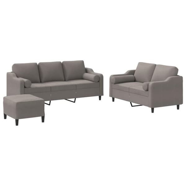 Maison Exclusive - 3-delars soffgrupp med kuddar i taupe tyg Mol