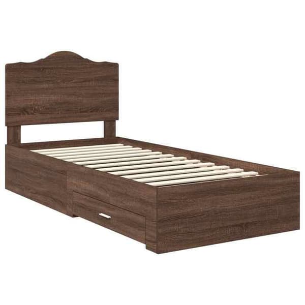 Maison Exclusive - Sängram i mörk ek 70 x 190 cm Ingenjörsträ