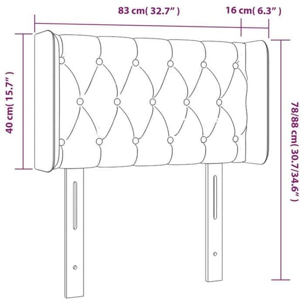 Maison Exclusive - LED-päätyharso Tummanharmaa 83x16x78/88 cm Sametti mörkgrå