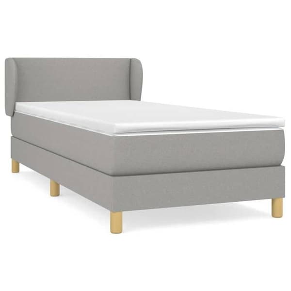 Maison Exclusive - Seng med lameller og madras Lys grå 80x200 cm Stof