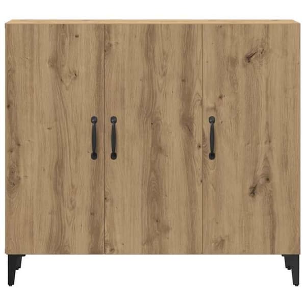 Maison Exclusive - Buffet i egetræ, håndlavet 90x34x80 cm, ingeniørtræ