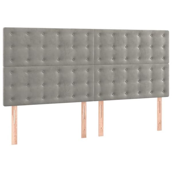 Maison Exclusive - Seng solid bund med socker og madras Grå 160x200cm Velour