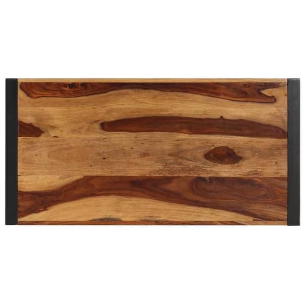 Maison Exclusive - Spisebord 120x60x76 cm Solid træ brunt och svart