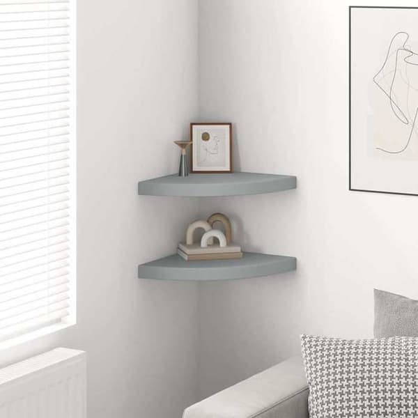 Maison Exclusive - Kulma kelluvat hyllyt 2 kpl harmaa 35x35x3,8 cm MDF grå