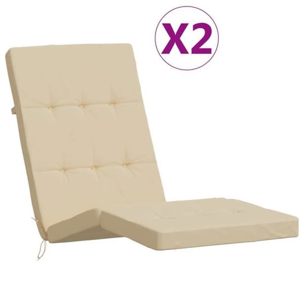 Maison Exclusive - Långfällstolar kuddar set om 2 beige oxford tyg beige