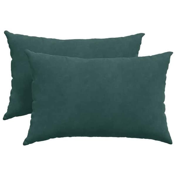 Soffkuddar - EXKLUSIV HEM - 60 x 40 cm - Kordflor - Mörkgrön - Polyesterfyllning Mörkgrön