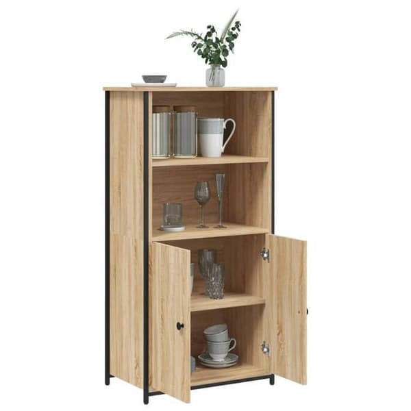 Maison Exclusive - Buffé hög ek sonoma 62x36x121,5 cm ingenjörsträ