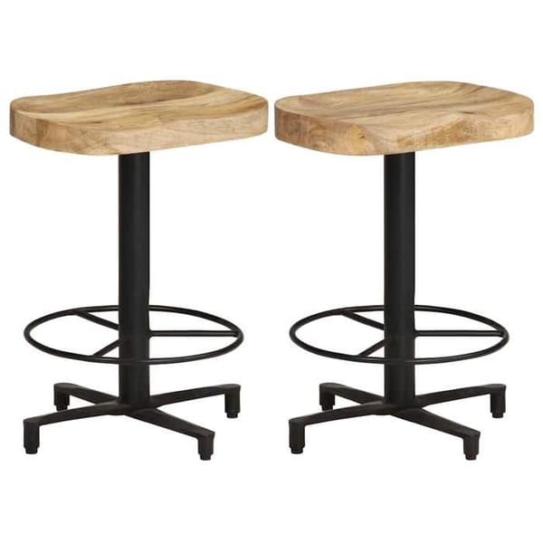 Maison Exclusive - Baarijakkarat 2 kpl 52 cm massiivipuusta mangopuu