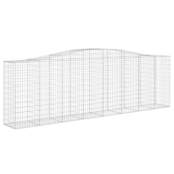 Maison Exclusive - Båge av gabionkorgar 400x50x120/140 cm Galvaniserat stål silver-