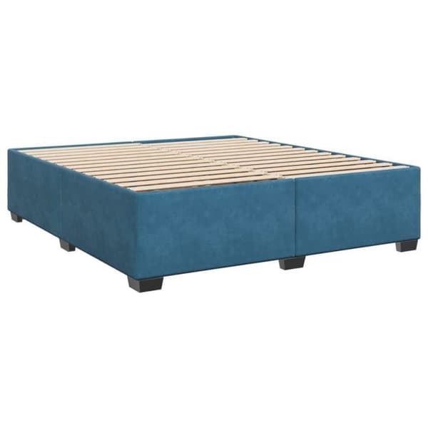 Maison Exclusive - Sängram med lameller och blå madrass 180x200 cm sammet