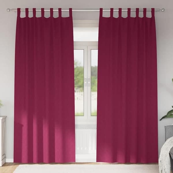 Maison Exclusive - Mörkläggande gardiner med ringar 2 st Bordeaux 225 x 140 cm