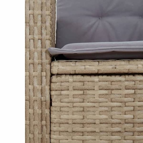 Maison Exclusive - Trädgårds matsalsset med kuddar 5 delar blandad beige rotting