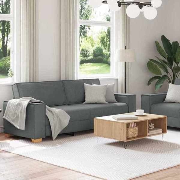 Maison Exclusive - Sæt af 2 sofaer med mørkegrå stofpuder