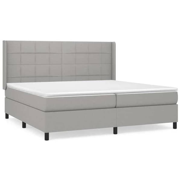 Maison Exclusive - Seng med lamelbund og madras Lys grå 200x200cm Stof